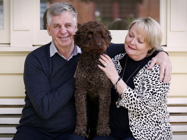 Joe &amp; Fiona Riewoldt took care of Madie’s beloved dog Oscar after she died. Picture: Wayne Ludbey