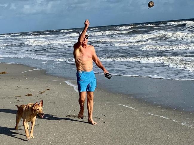 Greg Norman on Instagram, walking his dog on Jupiter Island, Florida. https://www.instagram.com/shark_gregnorman/?hl=en