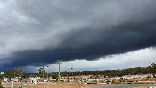 Dark storm clouds over Moranbah tonight. Image: supplied.