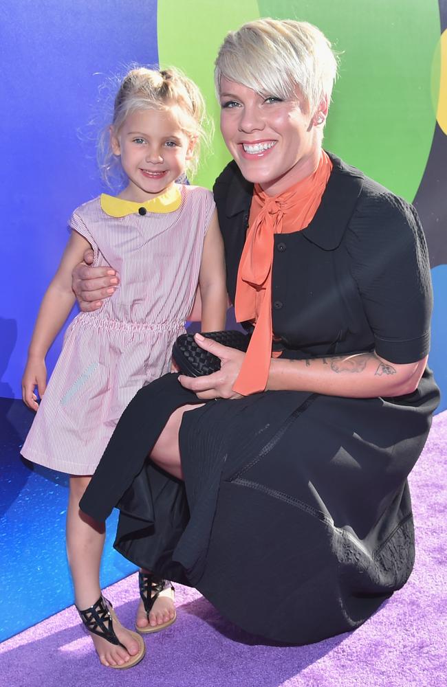 MY how they’ve grown up! See some of Hollywood’s celebrity kids who look like their famous mums ... Singer Pink and her daughter Willow Sage. Picture: Getty