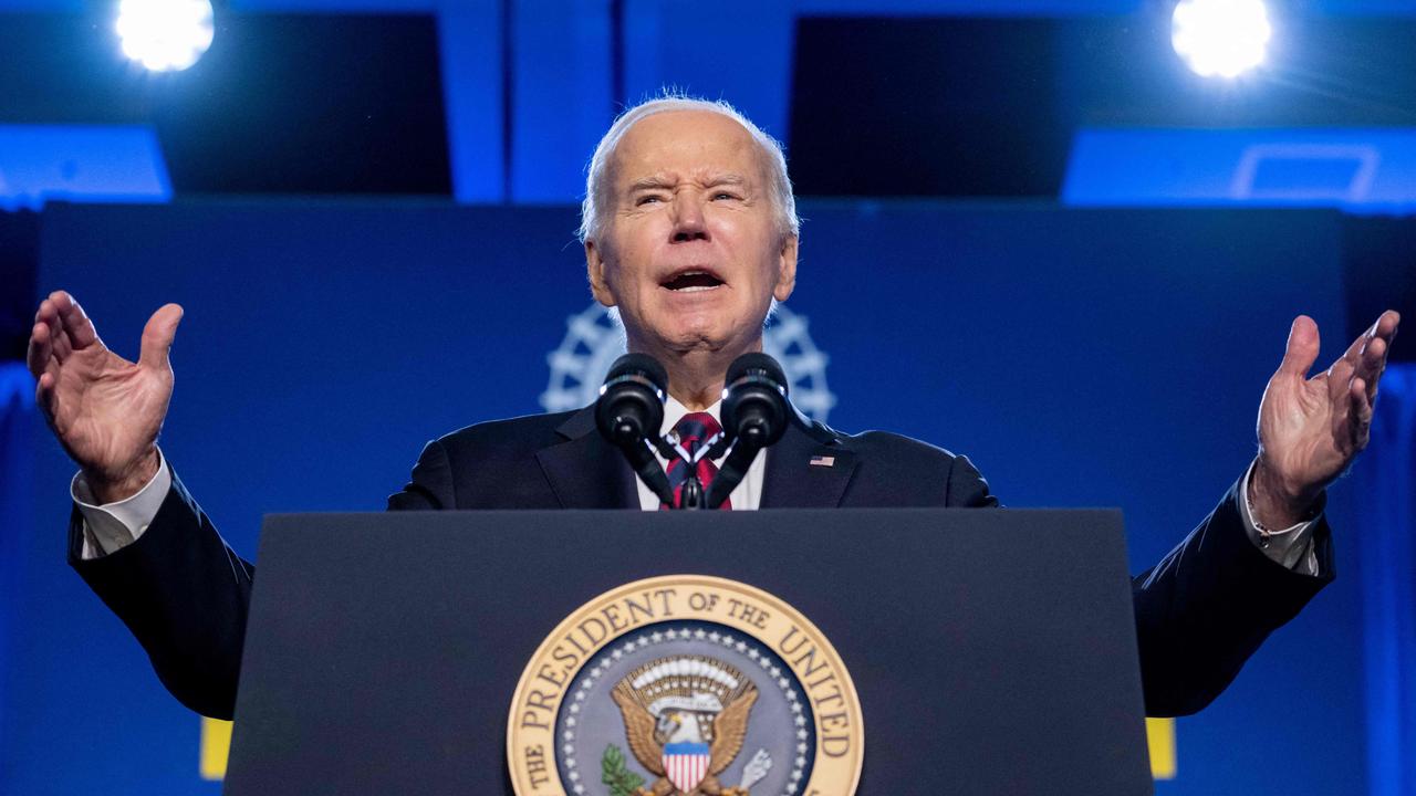 US President Joe Biden’s voice is being generated by AI to encourage people not to vote. Picture: SAUL LOEB / AFP