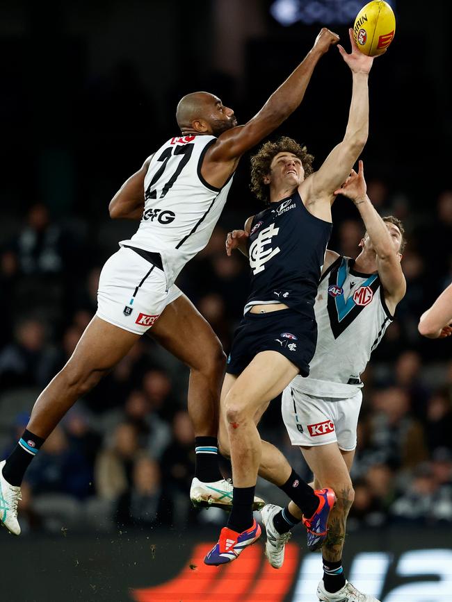 And then went back once Port Adelaide had the lead. Picture: Michael Willson/AFL Photos via Getty Images