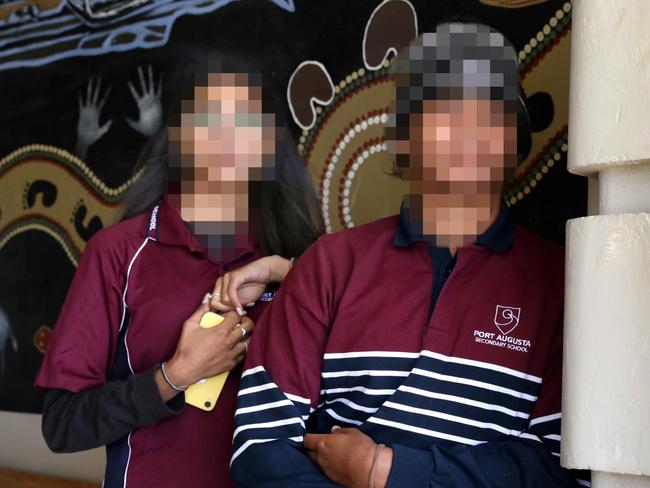 There has been a spike in youth crime in Port Augusta. Young kids apparently roaming the streets, sometimes until the early hours of the morning. Students, Tyree Hayes,16, and Memphis Reinertsen,16. 2 March 2023. Picture Dean Martin
