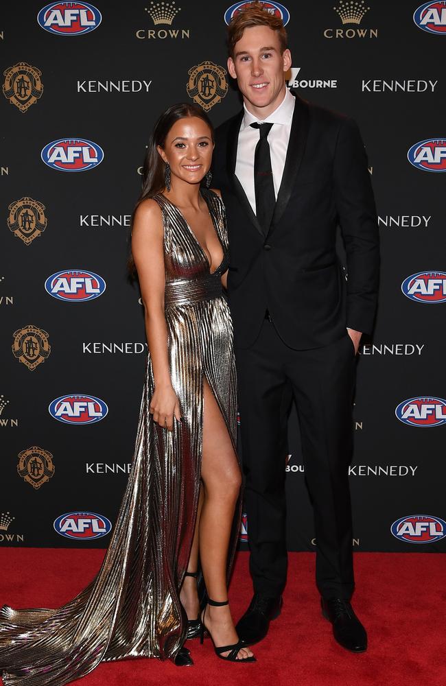 Tom Lynch and Olivia Burke. Picture: Quinn Rooney/Getty Images