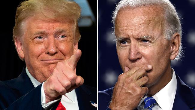 US Presidential rivals Donald Trump (left) and Joe Biden. Pictures: Agencies