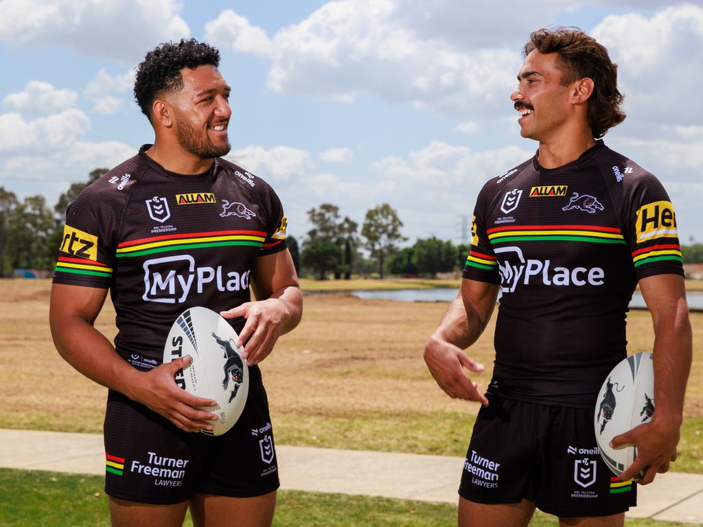 Penrith recruits Paul Alamoti and Daine Laurie. Picture: Justin Lloyd.