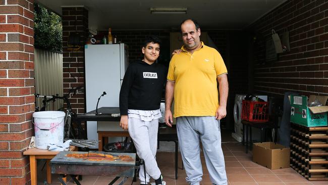 Najem Nawaseri and his 13-year-old son Raeed Nawaseri are feeling lucky to be alive after being treated for carbon monoxide poisoning. Picture: Gaye Gerard