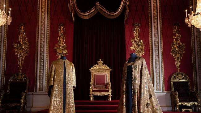 The Coronation Vestments, comprising of the Supertunica (left) and the Imperial Mantle (right), will be worn by Charles during his coronation. Picture: Victoria Jones-Pool/Getty Images