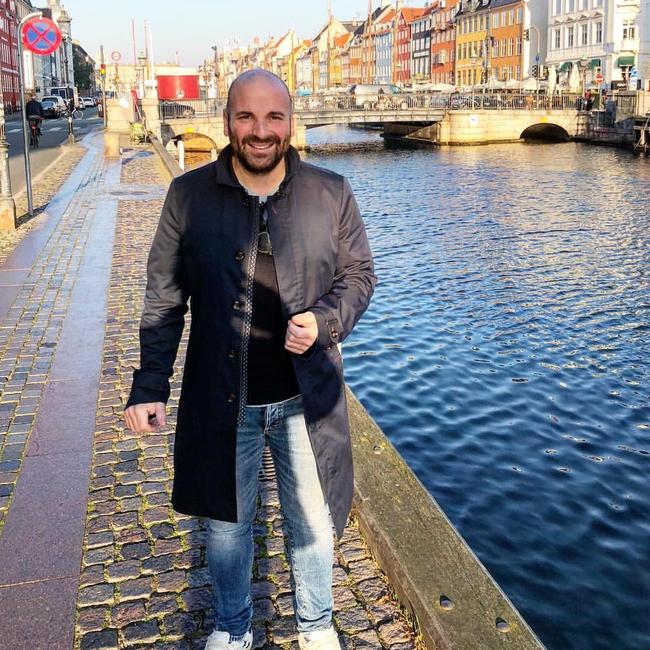 Birthday boy and newlywed … Calombaris spent his honeymoon period on holiday with his MasterChef mates, pictured here in Copenhagen. Picture: Instagram. 