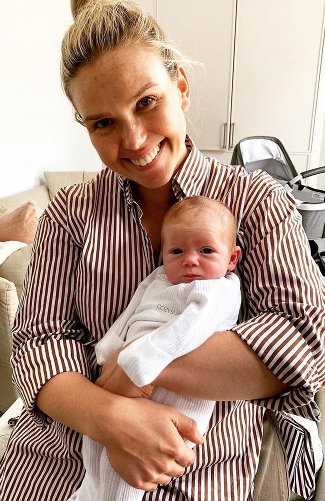 Edwina Bartholomew and baby Molly Matilda Christie Varcoe. Picture: Edwina Bartholomew/Instagram