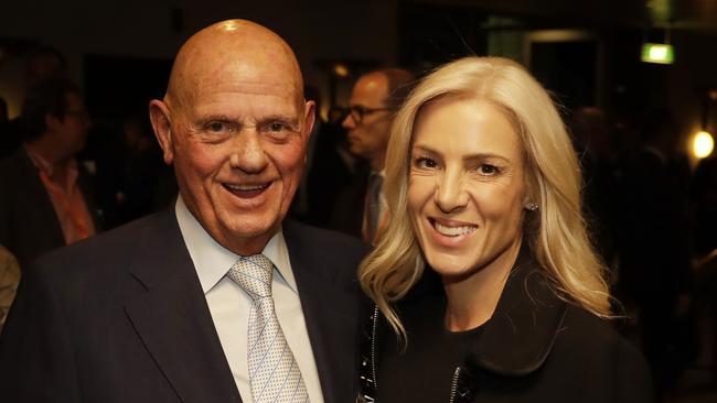 Businessman Solomon Lew and his wife Roza photographed at Parliament House in Canberra after the treasurer delivered the  2019 Budget. Picture by Sean Davey.