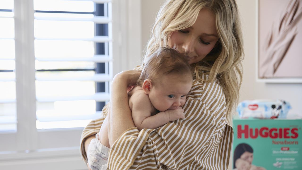 Anna Robards with her two-month-old daughter Ruby. Picture: Supplied