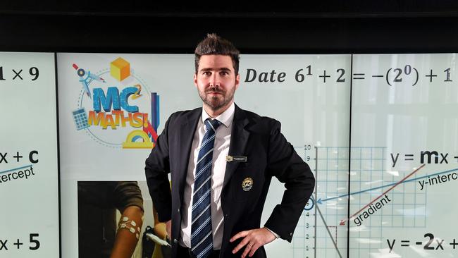 Maths teacher Chris Niven studied accounting and finance before becoming a teacher. Picture: AAP image, John Gass