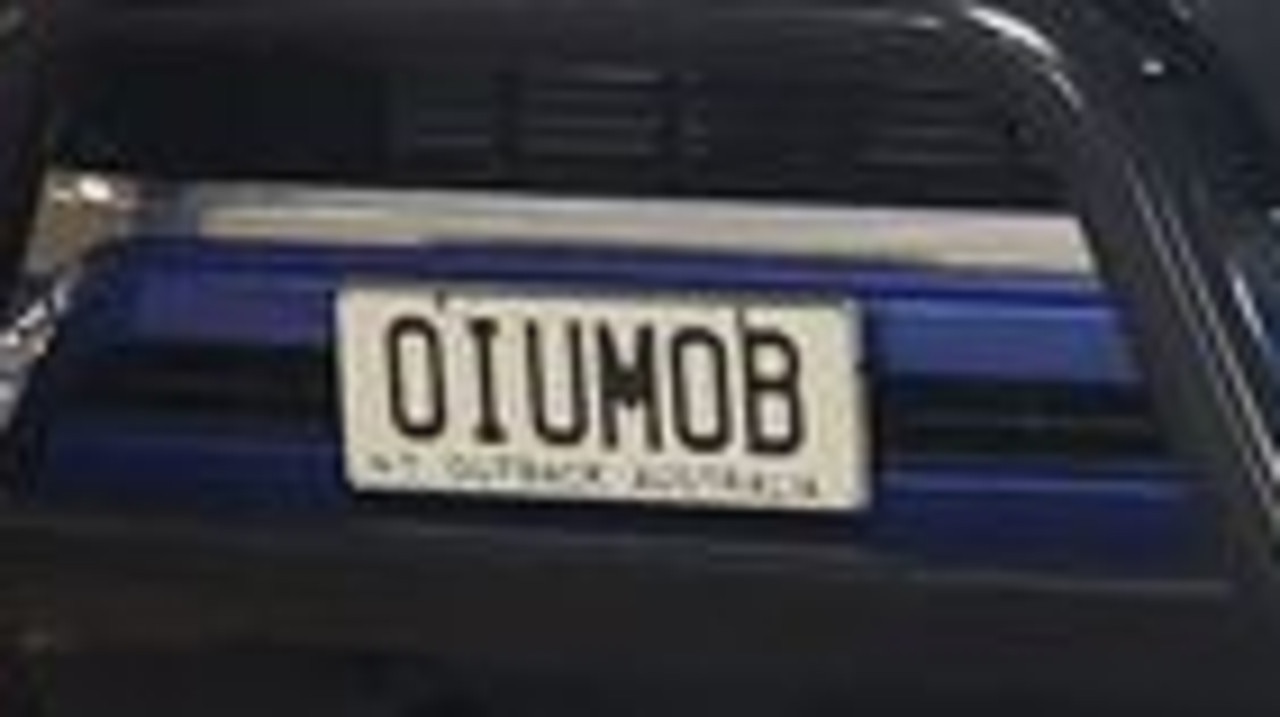 NT funny number plate, OIUMOB. Picture: Facebook / Millie Hillier