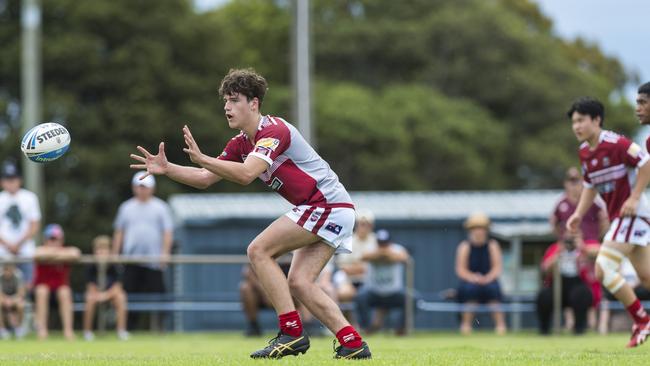 Jude Morrison of Redcliffe Dolphins against Western Mustangs in Cyril Connell Challenge trial match rugby league at Glenholme Park, Saturday, February 20, 2021. Picture: Kevin Farmer