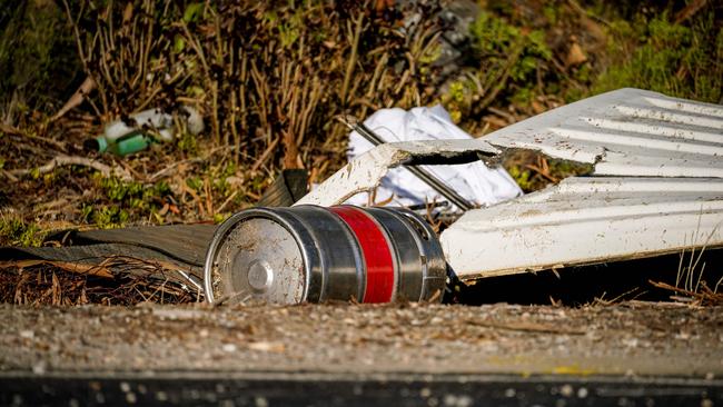 Debris at the accident scene. Picture: Mike Burton