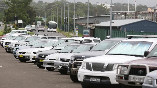 Overcrowded parking at Campbelltown Station. Picture: Ian Svegovic.