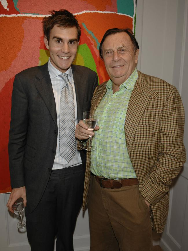 Oscar and Barry Humphries In London in 2007. Picture: Camera Press/Tim Griffiths.