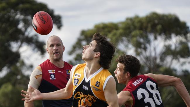 MPNFL Division 1: Frankston YCW v Mt Eliza. Christian Tsiampas (Frankston YCW). Picture: Valeriu Campan