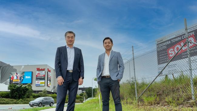 Keylin directors Arthur Liu and Louis Cheung at the Coomera Town Centre South site.