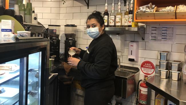 Urja Dhaubhadel keeps Parramatta caffeinated at Mary George Cafe.