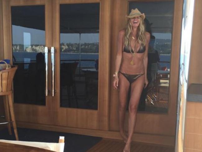 Supermodel Elle Macpherson in a bikini on a yacht age 52. Source: FACEBOOK