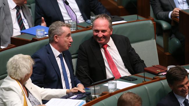 Barnaby Joyce takes his place on the backbench. Picture: Kym Smith.