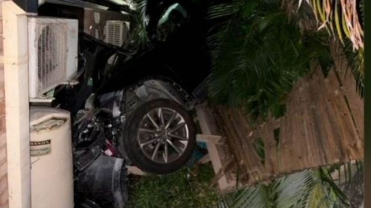 The car crashed into the Wyncroft Street property about 9pm. Picture: 7News