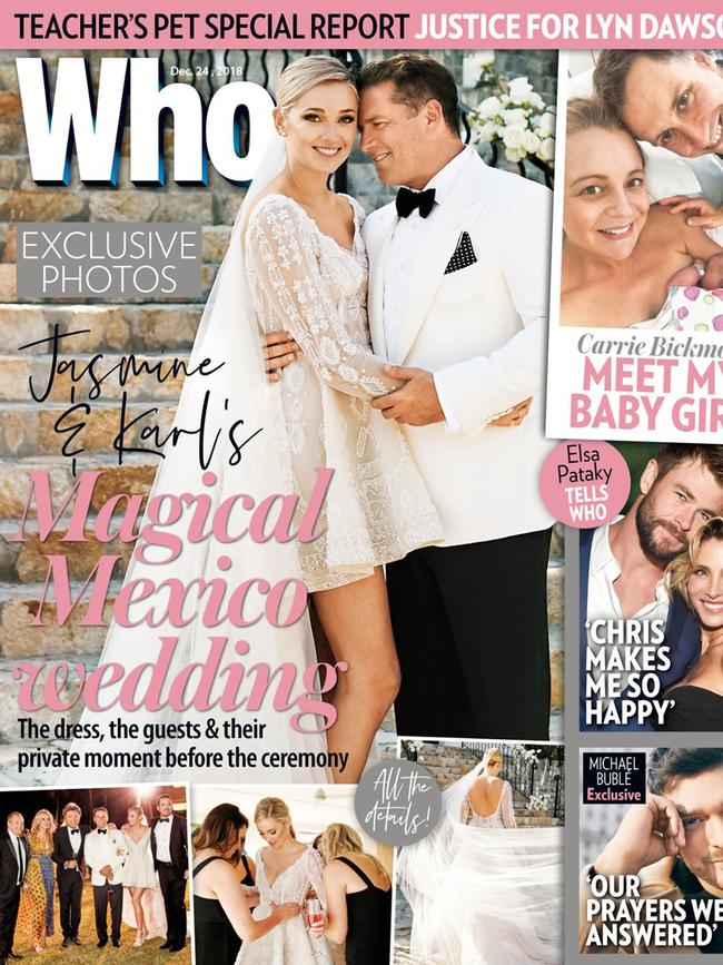 Karl Stefanovic and Jasmine Yarbrough wedding shoot for Who magazine. Picture: Who