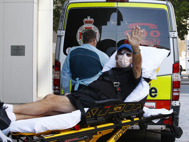 Brain cancer patient Gary Ralph and his wife Wendy Child were forced to quarantine in a hotel before the Queensland government granted them home quarantine. Picture: Tertius Pickard