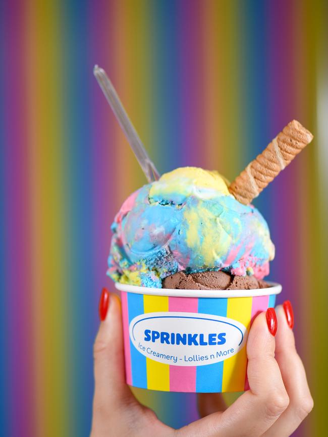 Rainbow is one of Sprinkles’ most popular flavours. Picture: Penny Stephens