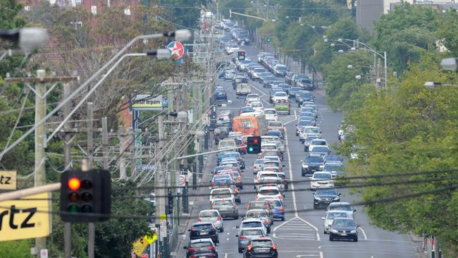 Punt Rd has the worst congestion in Melbourne. Picture: Andrew Henshaw