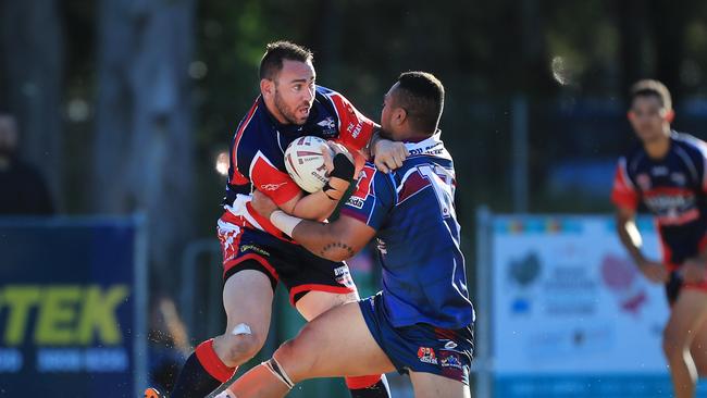 August 9, Ormeau Shearers v Runaway Bay in Gold Coast Rugby League A Grade. Ormeau Shearers number Shay Stevens in action. Scott Powick Newscorp