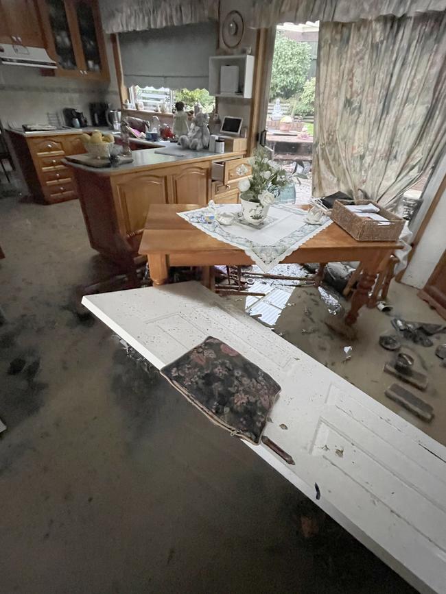 Margaret and Philip Powe (Powe) of Berriedale had flood water inundate their entire home during the recent heavy rain in Hobart and have lost everything that was in the house. Picture: Janette Good