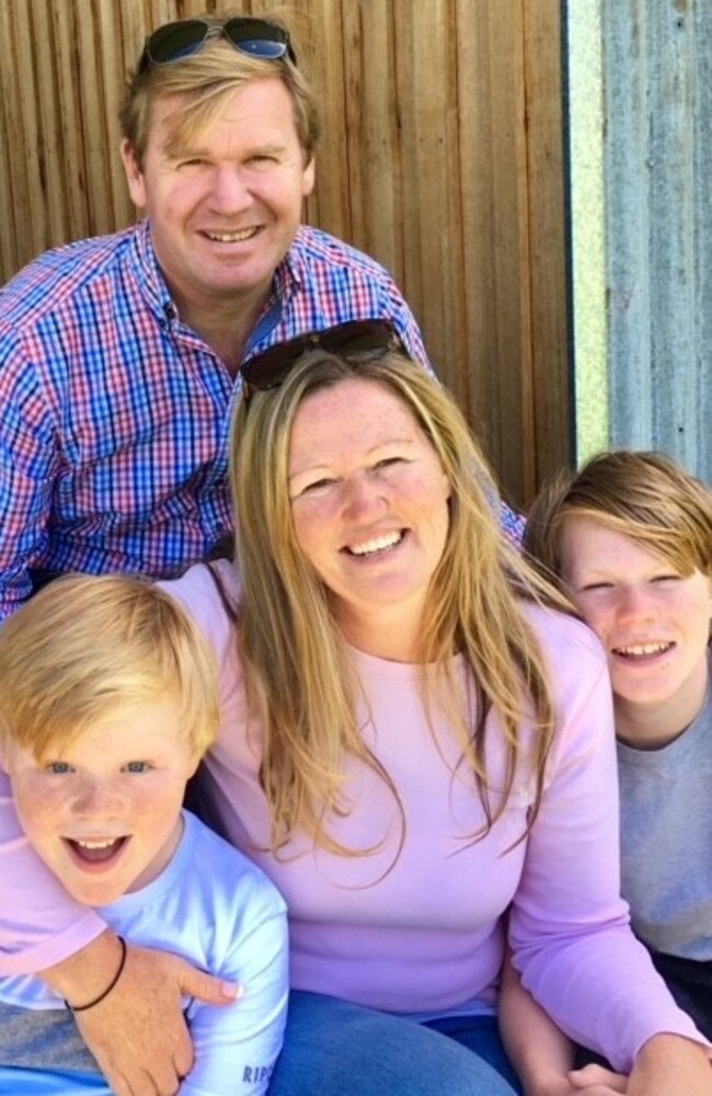 Jeanette Allom-Hill with her husband, Jeff, and sons Tom and Will.