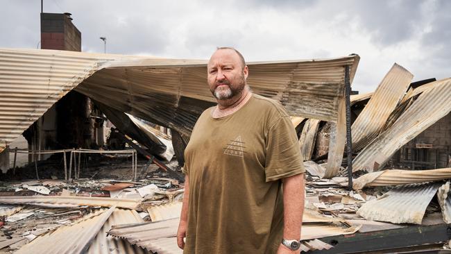 President Tony Nolan at the club after fire tore through. Picture: Matt Loxton