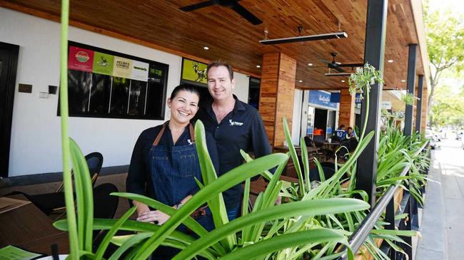 Giddy Goat owners at the time Karl and Georgina Schamburg after the renovations in 2016. Picture: Allan Reinikka ROK270116agiddy1