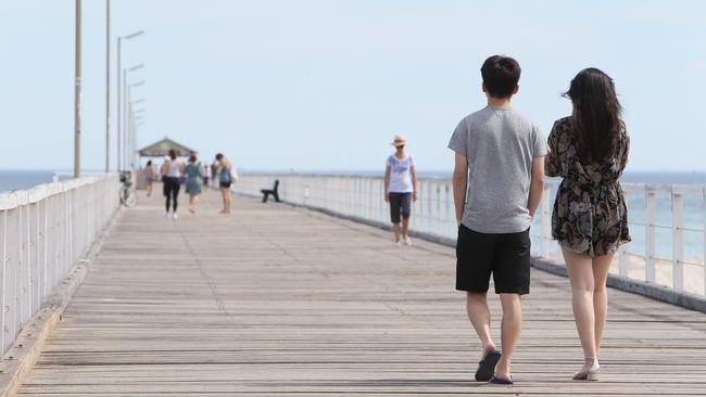 A quiet Semaphore jetty on Saturday. Picture: Emma Brasier