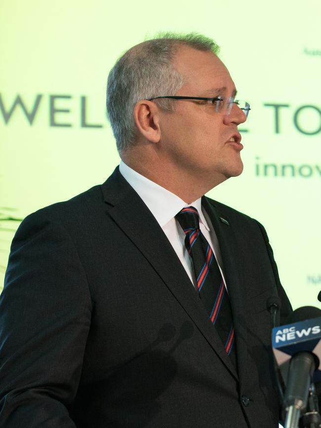 Federal Treasurer Scott Morrison speaks to the media.