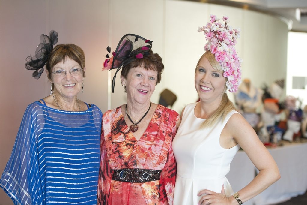 At a Melbourne Cup luncheon are (from left) Averil Maree, Sandra Snowden and Bec Meppem organised by Rotary Club Toowoomba City at Picnic Point. Picture: Kevin Farmer