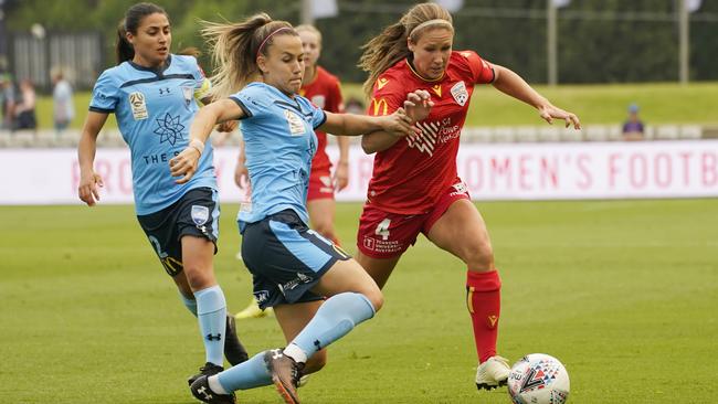 US import Mallory Weber was again Adelaide United’s standout in the Reds’ W-League defeat to Sydney FC. Picture: AAP Image/Mark Evans