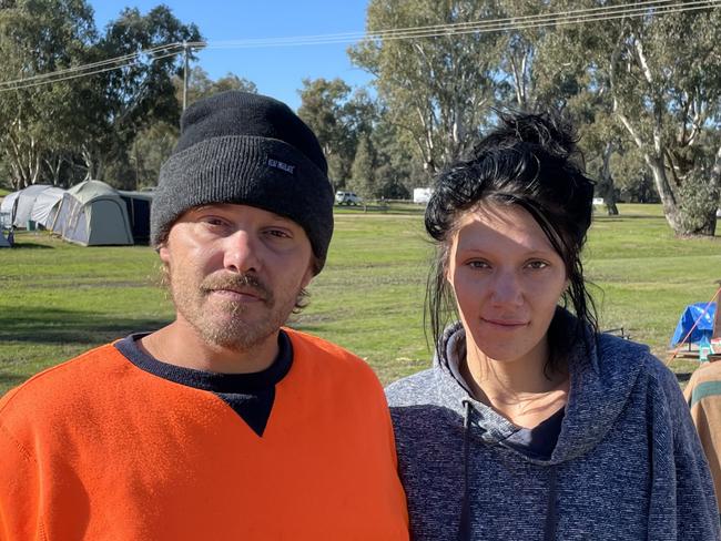 Young couple in Aaron and Skye Bushman move from Melbourne to find a place with cheaper rent they ended up sleeping rough.   Picture: Patrick Morrow