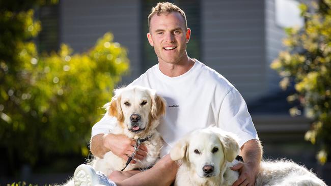 Tom Mitchell with Macy and Nala. Picture: Mark Stewart