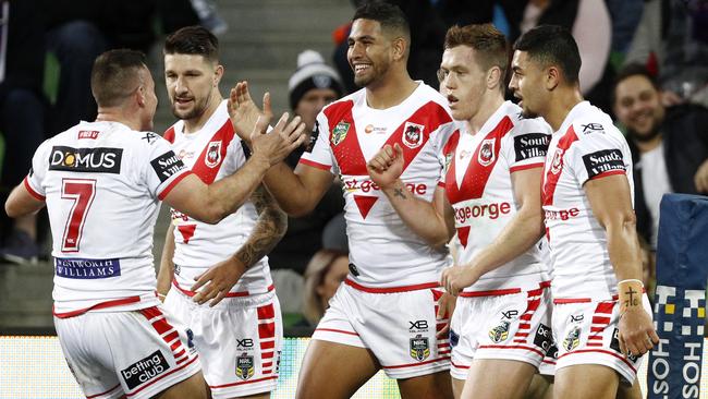 Dragons winger Nene Macdonald (centre) will play for the Cowboys in 2019. Picture: AAP