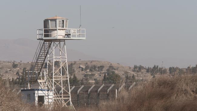 A view of the Israel-Syria border close to the Golan Heights home of Melbourne mother Tania Borodach, who says living in El-Rom is safer for Jews than being in Australia. Picture: Alon Farago