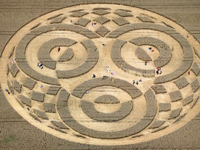 Thousands of esoteric fans came to visit the circle whose appearance is unknown. Picture: Karl-Josef Hildenbrand