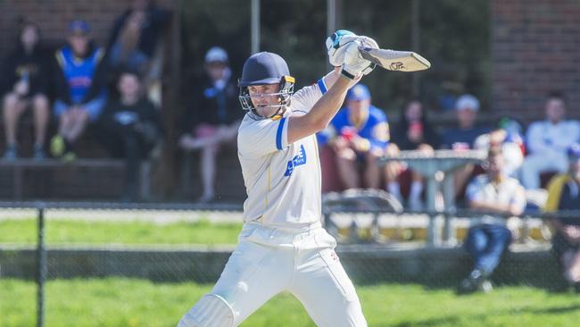 Daniel Forbes hitting out for Hampton in Cricket Southern Bayside.