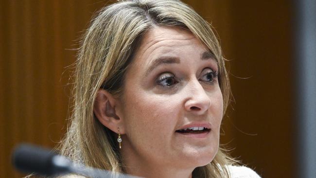 Optus CEO Kelly Bayer Rosmarin appears before Senate inquiry following the November 8 outage, at Parliament House in Canberra. Picture: NCA NewsWire / Martin Ollman