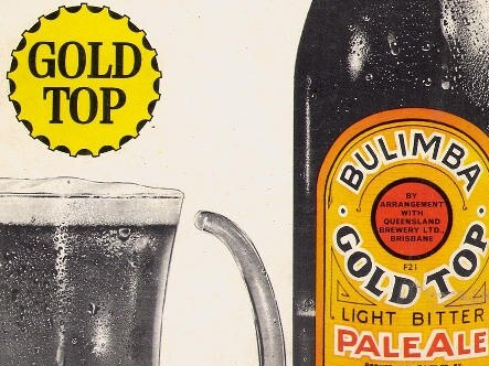 Bulimba Gold Top Pale Ale was originally known for its gold coloured foil and cap on its bottle. Picture: Supplied