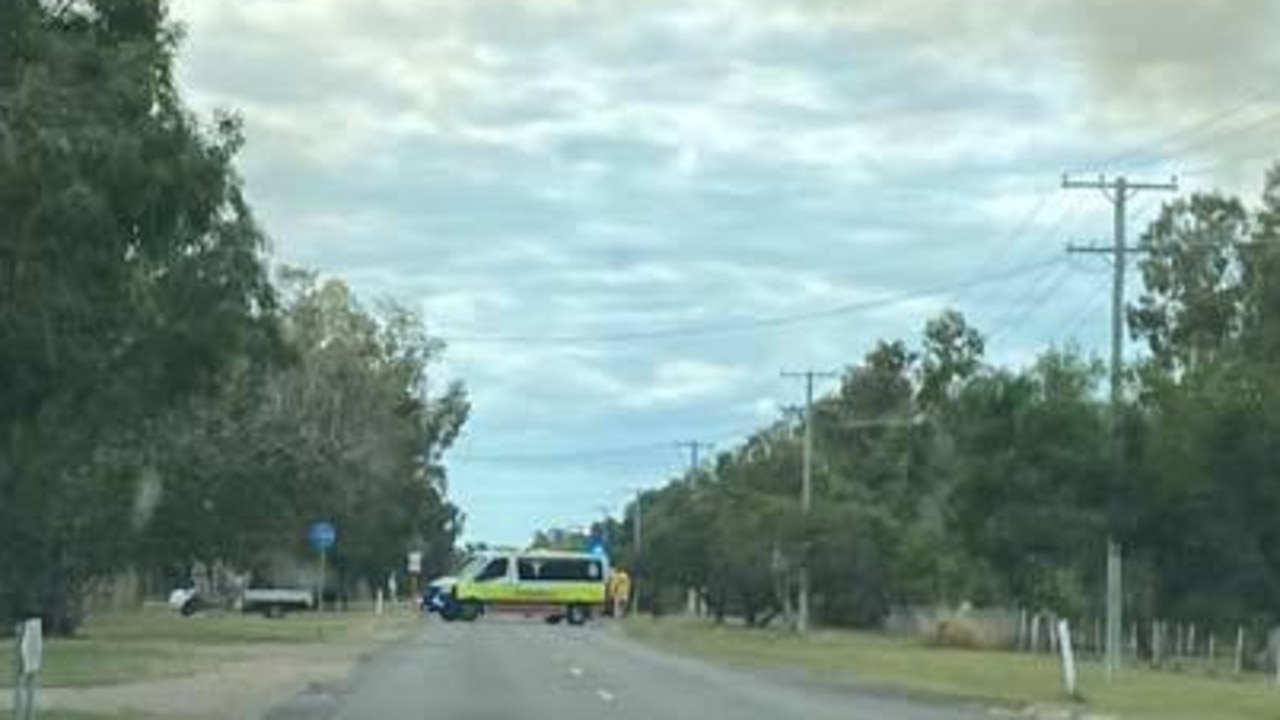 Paramedics on standby at a house fire on Mystic Ave, Balgal Beach. Photo: Balgal Beach News/Facebook